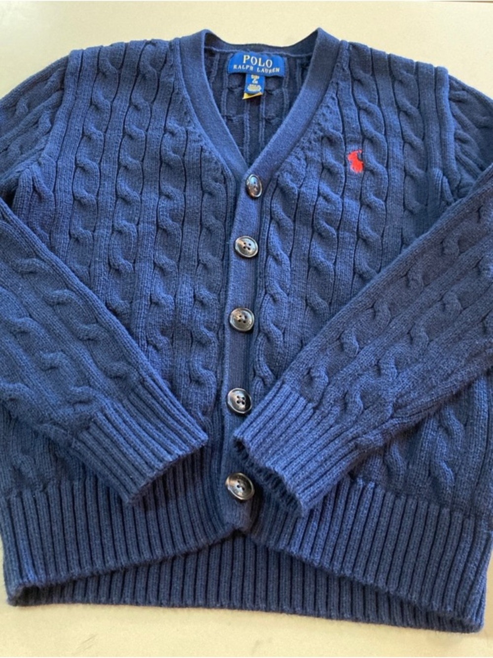Polo by Ralph Lauren Navy Cable-Knit Boys Cardigan